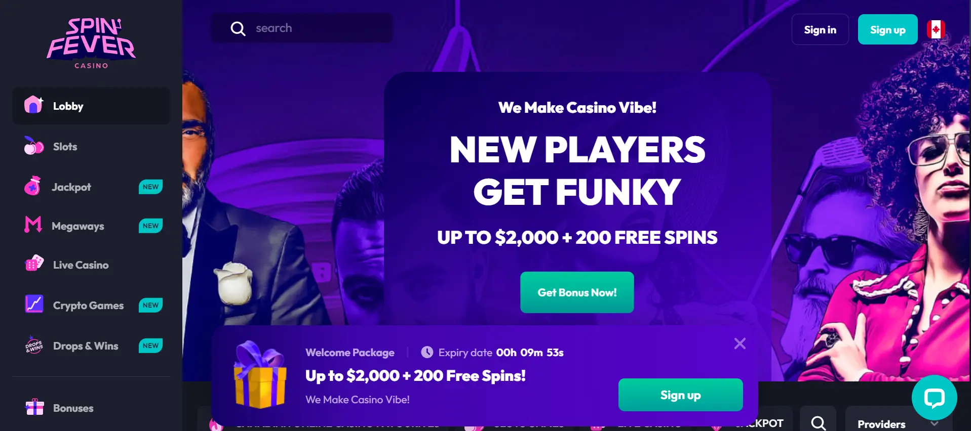 SpinFever Casino live dealer tables